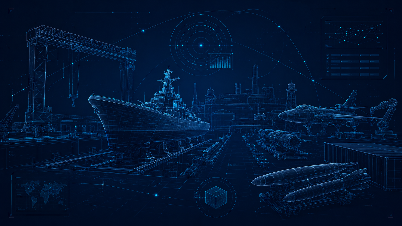 Industrial capacity: shipyards, munitions plants and aerospace suppliers.