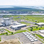Aerial View of Michoud Factory that shows the huge building.
